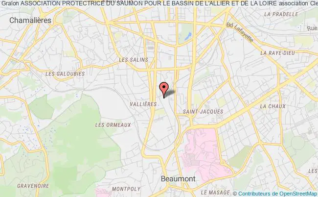 plan association Association Protectrice Du Saumon Pour Le Bassin De L'allier Et De La Loire Clermont-Ferrand