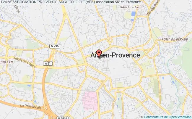 plan association Association Provence Archeologie (apa) Aix-en-Provence