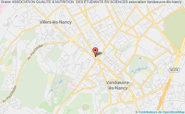 plan association Association QualitÉ & Nutrition  Des Étudiants En Sciences Vandoeuvre-lès-Nancy