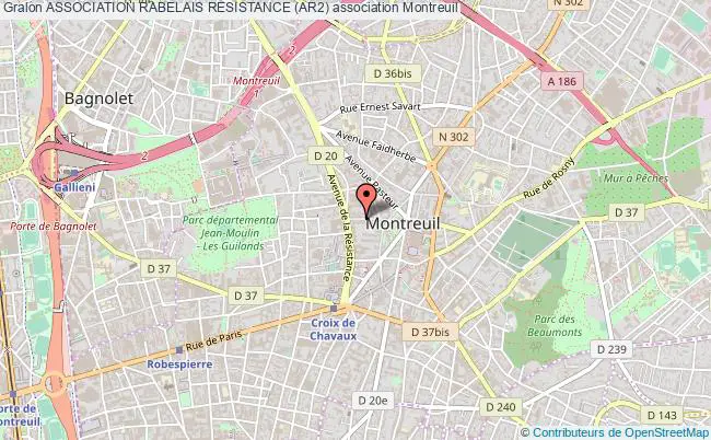 plan association Association Rabelais Resistance (ar2) Montreuil