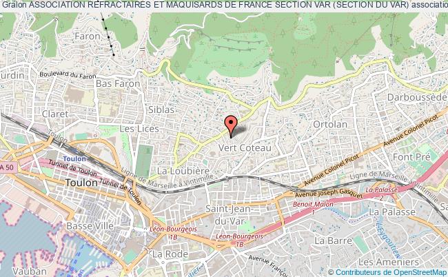 plan association Association Refractaires Et Maquisards De France Section Var (section Du Var) Toulon