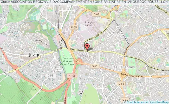 plan association Association Regionale D'accompagnement En Soins Palliatifs En Languedoc Roussillon (arasp-lr) Montpellier