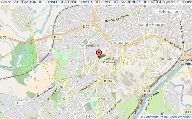 plan association Association Regionale Des Enseignants Des Langues Anciennes De Limoges (arelalim) Limoges