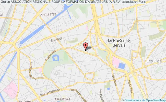 plan association Association Regionale Pour La Formation D'animateurs (a.r.f.a) Paris