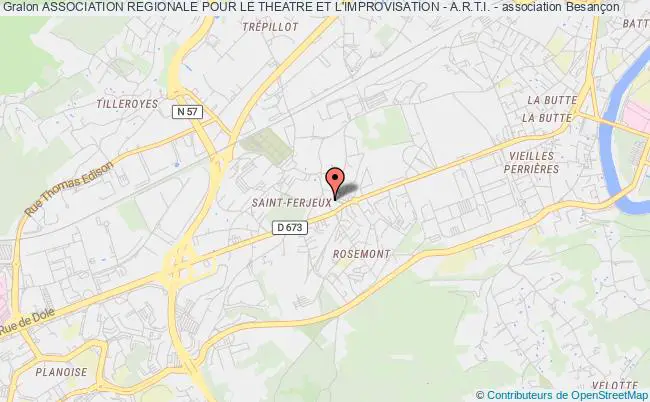 plan association Association Regionale Pour Le Theatre Et L'improvisation - A.r.t.i. - Besançon
