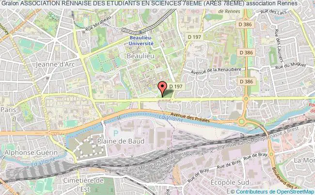 plan association Association Rennaise Des Etudiants En Sciences 78eme (ares 78eme) Rennes
