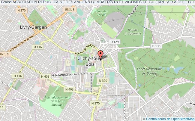 plan association Association Republicaine Des Anciens Combattants Et Victimes De Gu Erre 'a.r.a.c' De Clichy-sous-bois Clichy-sous-Bois
