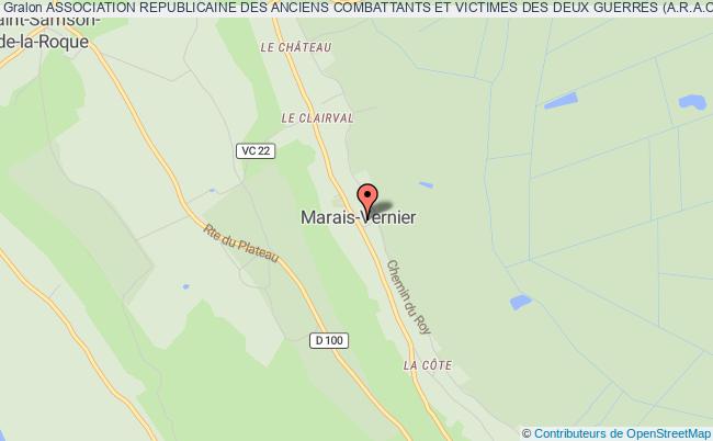 plan association Association Republicaine Des Anciens Combattants Et Victimes Des Deux Guerres (a.r.a.c.) Du Marais Vernier Marais-Vernier