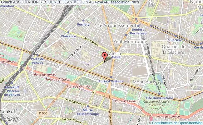 plan association Association Residence Jean Moulin 40/42/46/48 Paris