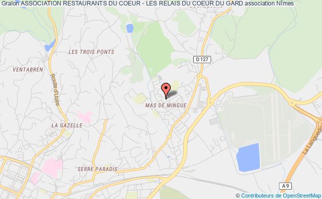 plan association Association Restaurants Du Coeur - Les Relais Du Coeur Du Gard Nîmes