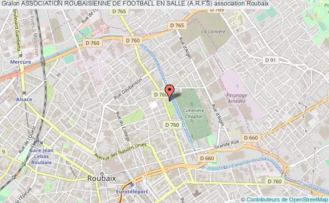 plan association Association Roubaisienne De Football En Salle (a.r.f.s) Roubaix