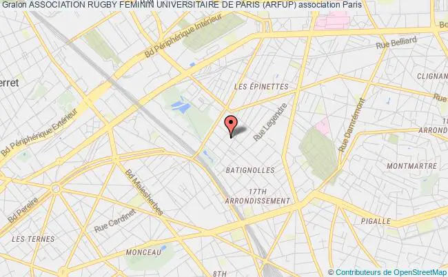 plan association Association Rugby Feminin Universitaire De Paris (arfup) Paris