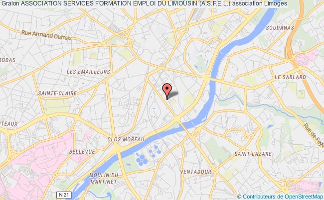 plan association Association Services Formation Emploi Du Limousin (a.s.f.e.l.) Limoges