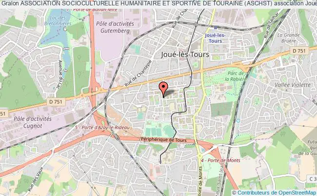 plan association Association Socioculturelle Humanitaire Et Sportive De Touraine (aschst) Joué-lès-Tours