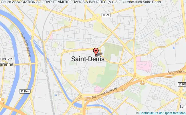 plan association Association Solidarite Amitie Francais Immigres (a.s.a.f.i) Saint-Denis