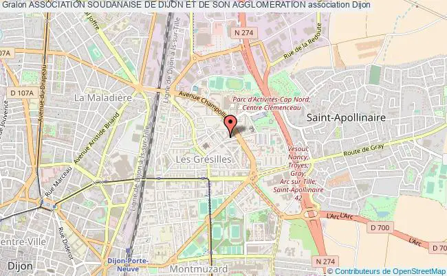 plan association Association Soudanaise De Dijon Et De Son Agglomeration Dijon