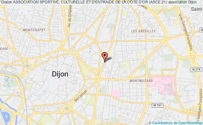 plan association Association Sportive, Culturelle Et D'entraide De La Cote D'or (asce 21) Dijon cedex