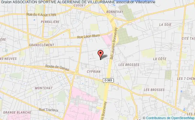 plan association Association Sportive Algerienne De Villeurbanne Villeurbanne