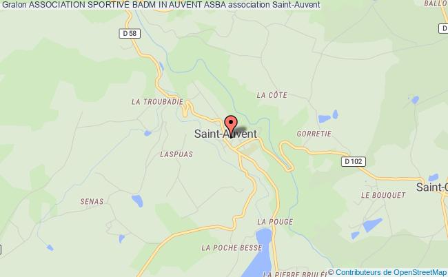 plan association Association Sportive Badm In Auvent Asba Saint-Auvent