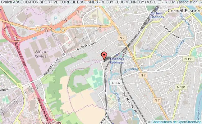 plan association Association Sportive Corbeil Essonnes -rugby Club Mennecy (a.s.c.e. - R.c.m.) Corbeil-Essonnes