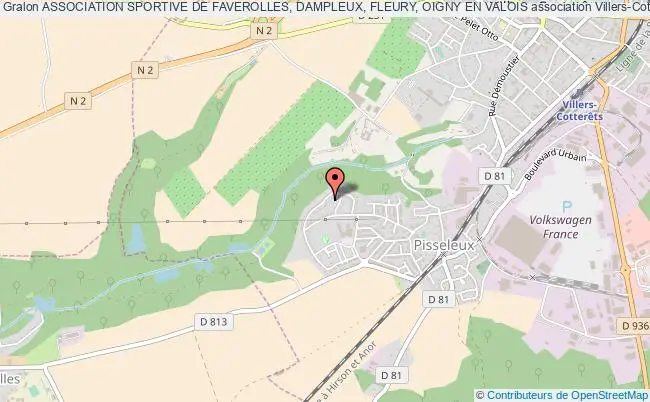 plan association Association Sportive De Faverolles, Dampleux, Fleury, Oigny En Valois Villers-Cotterêts