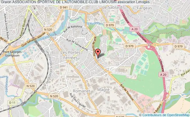plan association Association Sportive De L'automobile-club Limousin Limoges