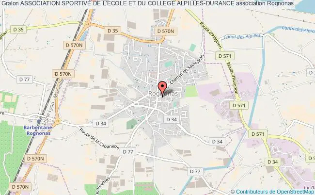 plan association Association Sportive De L'ecole Et Du College Alpilles-durance Rognonas