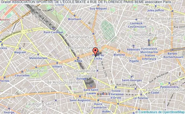 plan association Association Sportive De L'ecole Mixte 4 Rue De Florence Paris 8eme Paris