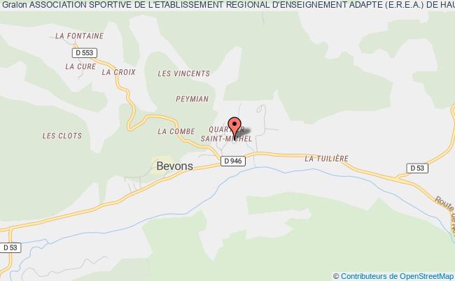 plan association Association Sportive De L'etablissement Regional D'enseignement Adapte (e.r.e.a.) De Haute Provence, Bevons Bevons