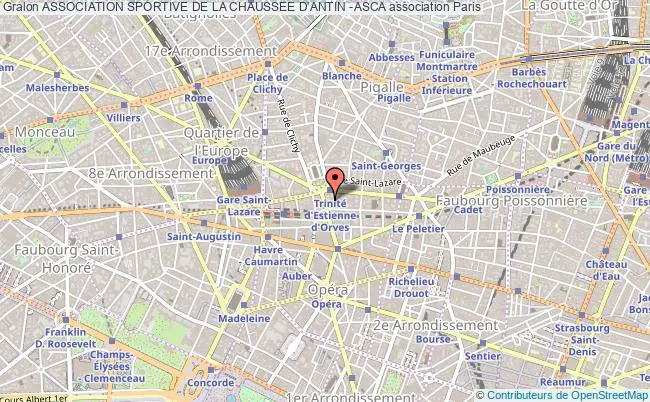 plan association Association Sportive De La Chaussee D'antin -asca Paris