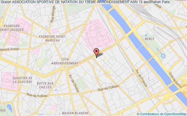plan association Association Sportive De Natation Du 13eme Arrondissement Asn 13 Paris 13e