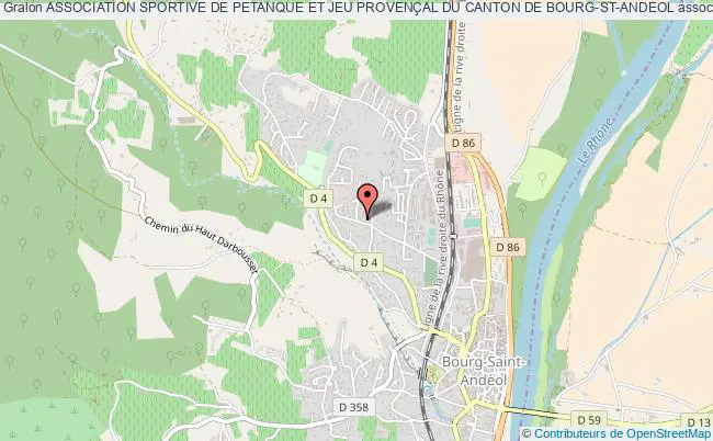 plan association Association Sportive De Petanque Et Jeu ProvenÇal Du Canton De Bourg-st-andeol Bourg-Saint-Andéol