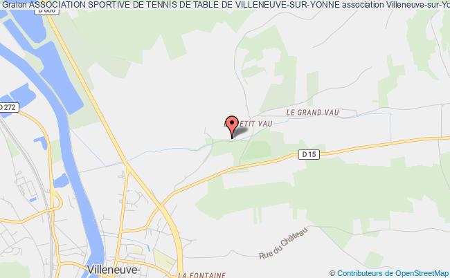 plan association Association Sportive De Tennis De Table De Villeneuve-sur-yonne Villeneuve-sur-Yonne