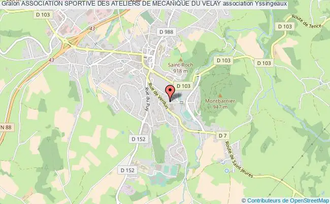 plan association Association Sportive Des Ateliers De Mecanique Du Velay Yssingeaux