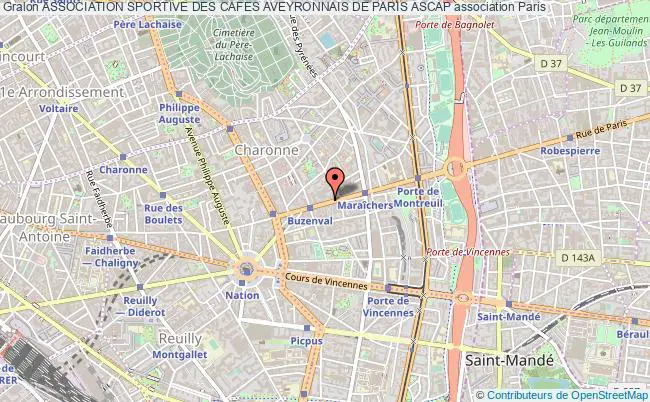 plan association Association Sportive Des Cafes Aveyronnais De Paris Ascap Paris