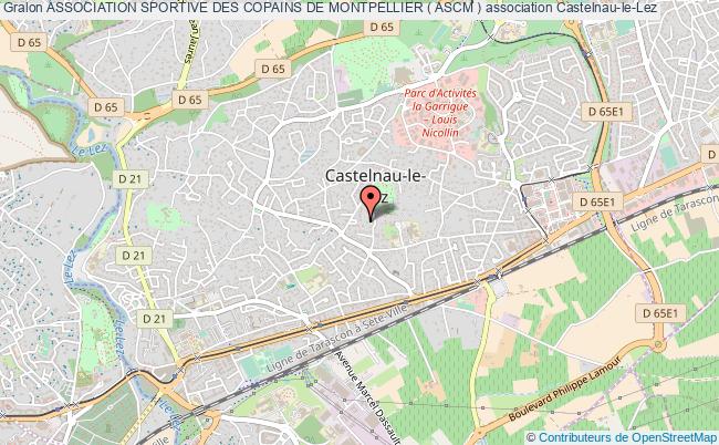 plan association Association Sportive Des Copains De Montpellier ( Ascm ) Castelnau-le-Lez