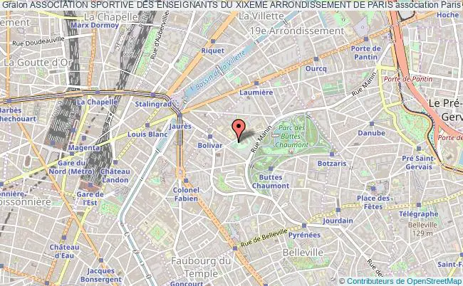 plan association Association Sportive Des Enseignants Du Xixeme Arrondissement De Paris Paris