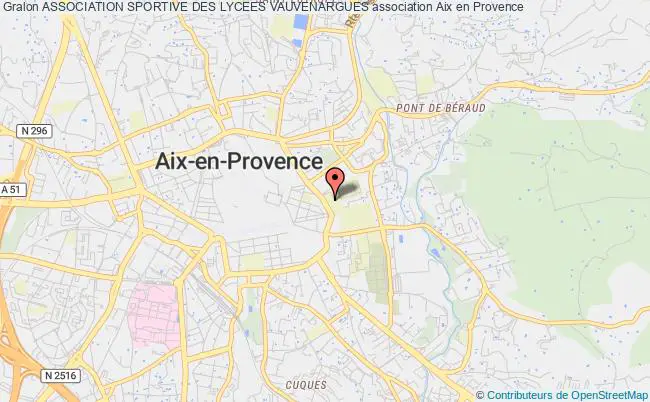 plan association Association Sportive Des Lycees Vauvenargues Aix-en-Provence