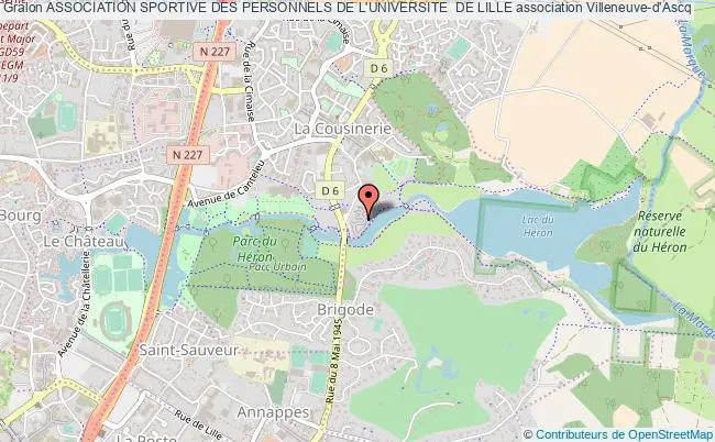 plan association Association Sportive Des Personnels De L'universite  De Lille Villeneuve-d'Ascq Cedex