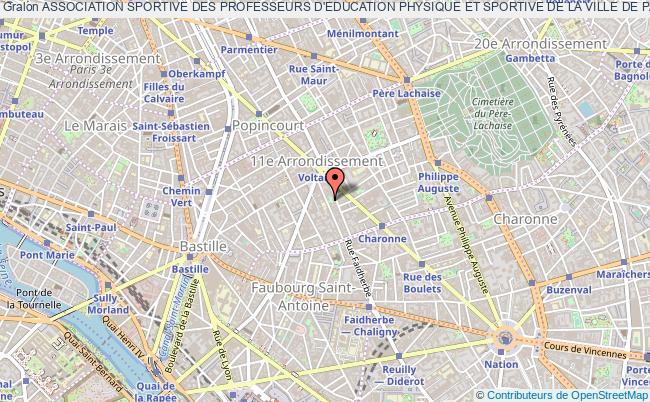 plan association Association Sportive Des Professeurs D'education Physique Et Sportive De La Ville De Paris Du 11eme Arrondissement (as.pvp11eme) Paris