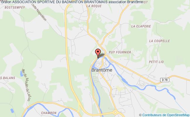 plan association Association Sportive Du Badminton Brantomais Brantôme en Périgord