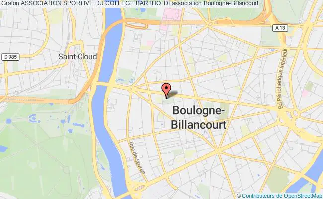 plan association Association Sportive Du College Bartholdi Boulogne-Billancourt