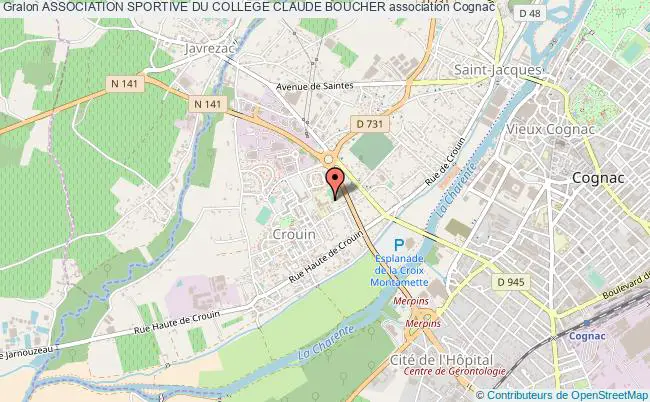 plan association Association Sportive Du College Claude Boucher Cognac