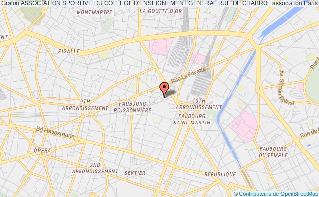 plan association Association Sportive Du College D'enseignement General Rue De Chabrol Paris 10e