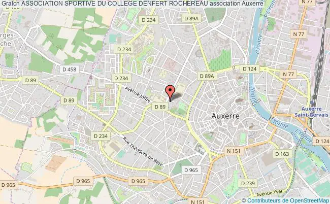 plan association Association Sportive Du College Denfert Rochereau Auxerre