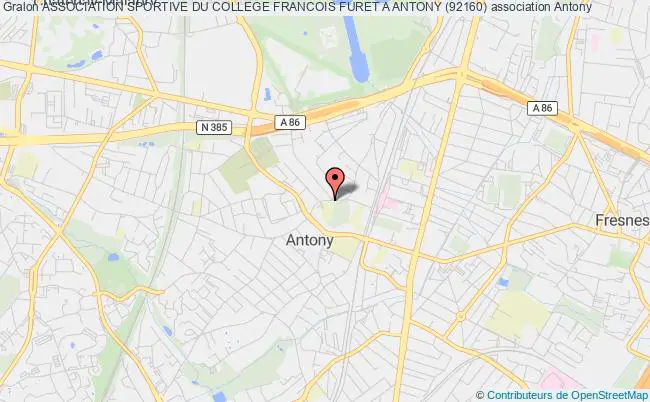 plan association Association Sportive Du College Francois Furet A Antony (92160) Antony