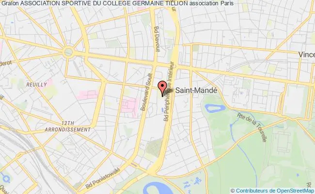 plan association Association Sportive Du College Germaine Tillion Paris