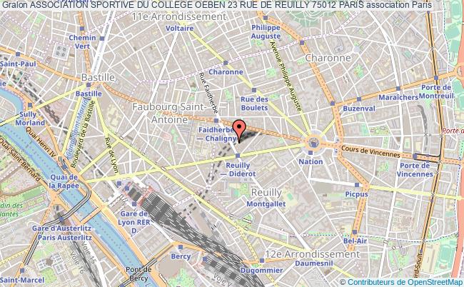 plan association Association Sportive Du College Oeben 23 Rue De Reuilly 75012 Paris Paris