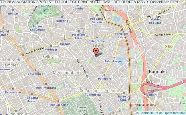 plan association Association Sportive Du College Prive Notre Dame De Lourdes (asndl) Paris