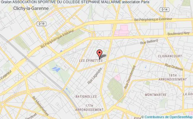plan association Association Sportive Du College Stephane Mallarme Paris